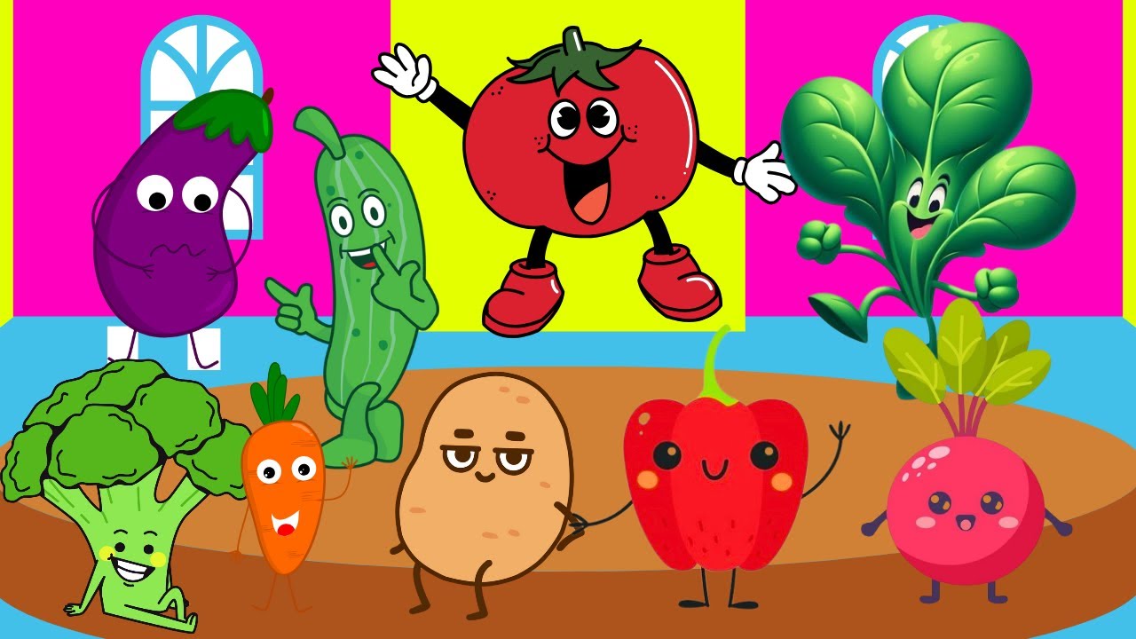 Ten Little Vegetables Jumping On The Bed | 10 Little Vegetables  | Vegetables song