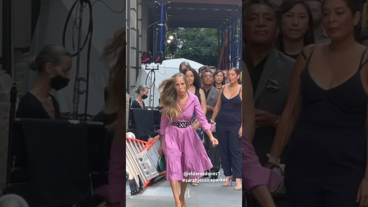 Sarah Jessica Parker filming And Just Like that in New York! Can&rsquo;t wait to get them again #sjp #nyc