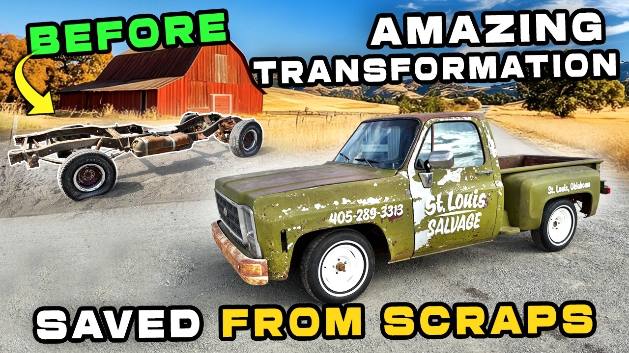 Built From Scraps. 1978 C10 Shop Truck Style Project. Amazing Transformation. Abandoned Parts.