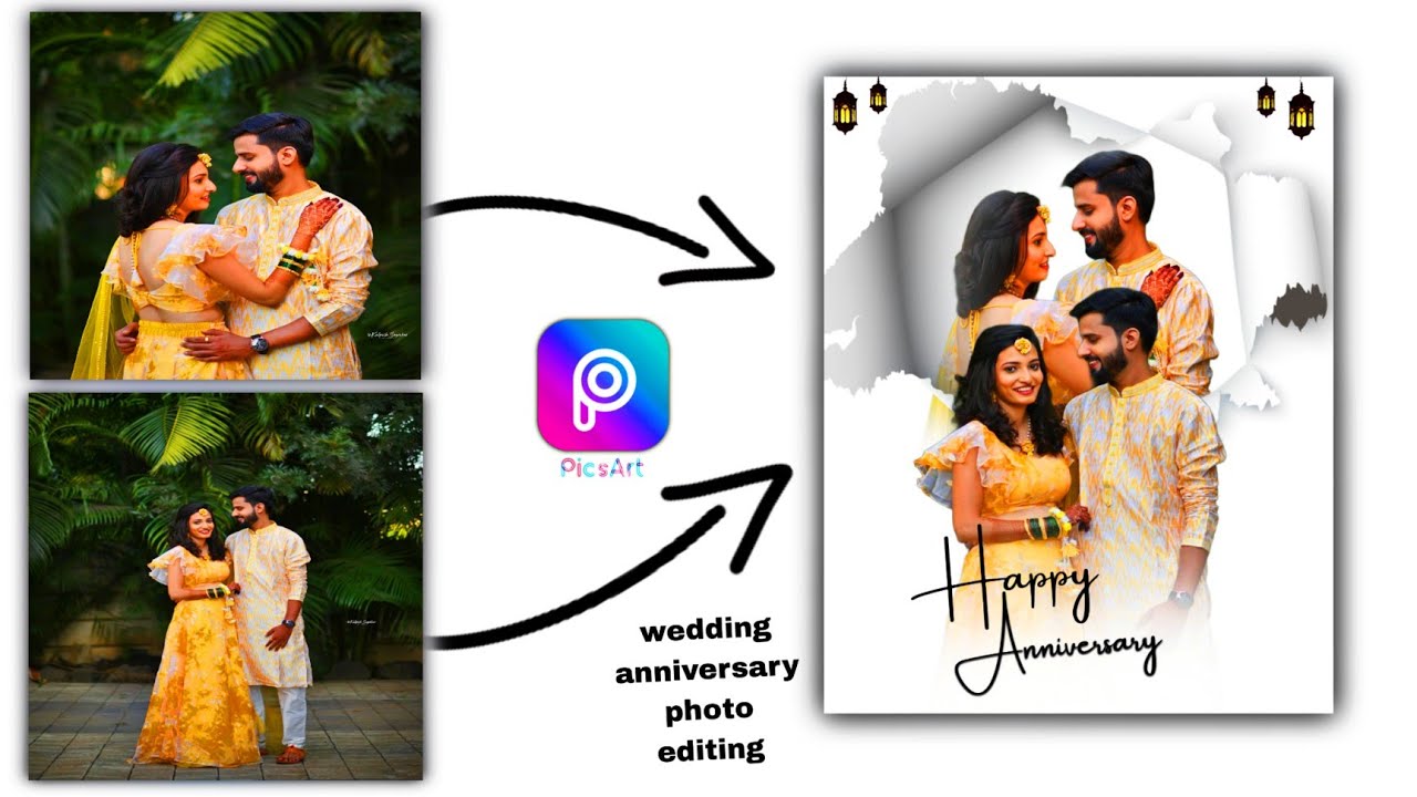 😻Wedding anniversary photo editing in PicsArt app next Level photo editing please subscribe