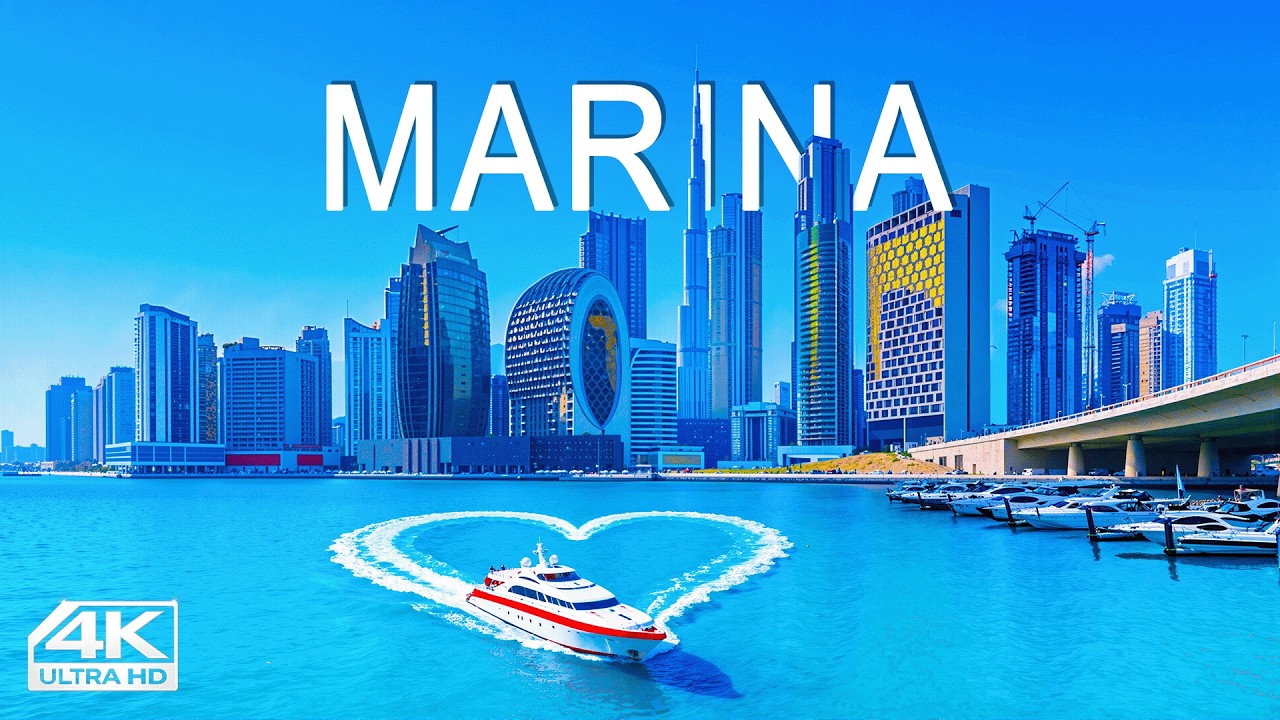 [4K] Марина и суперяхты Дубая 🇦🇪 | Бурдж-Халифа, Палм-Джумейра и футуристические пейзажи