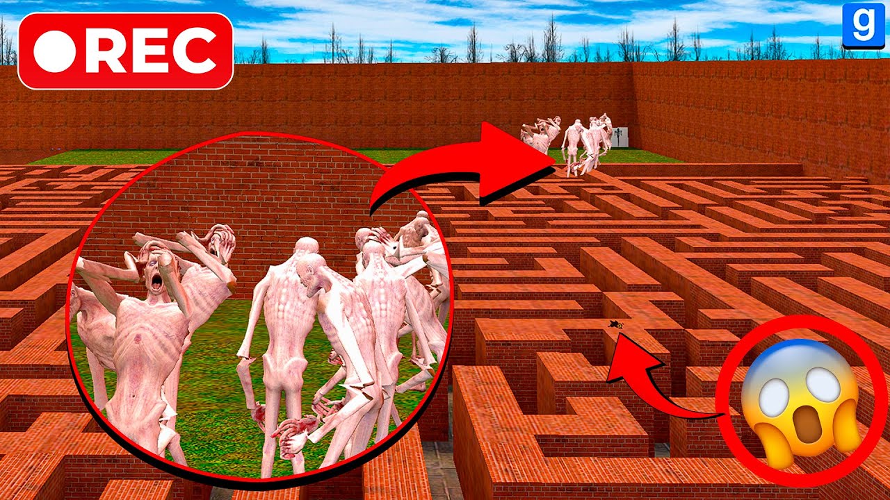 SCP-096 GANG VS 10 SUPER MUTANT SCP-096 in BIG MAZE in Gmod!