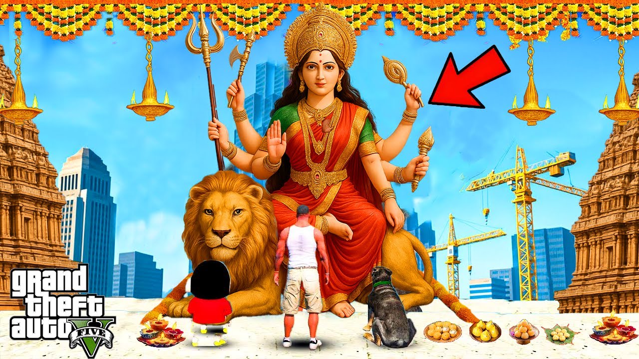 GTA V : Franklin & ShinChan⚡Escape From Durga Devi VS Titan Monster GTA 5 In Telugu