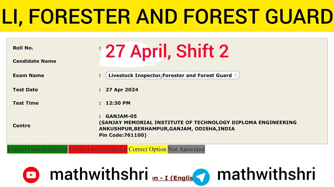 LI, FORESTER & FOREST GUARD 2024 Math Solution : 27 April, Shift 2 solved paper - must watch #osssc
