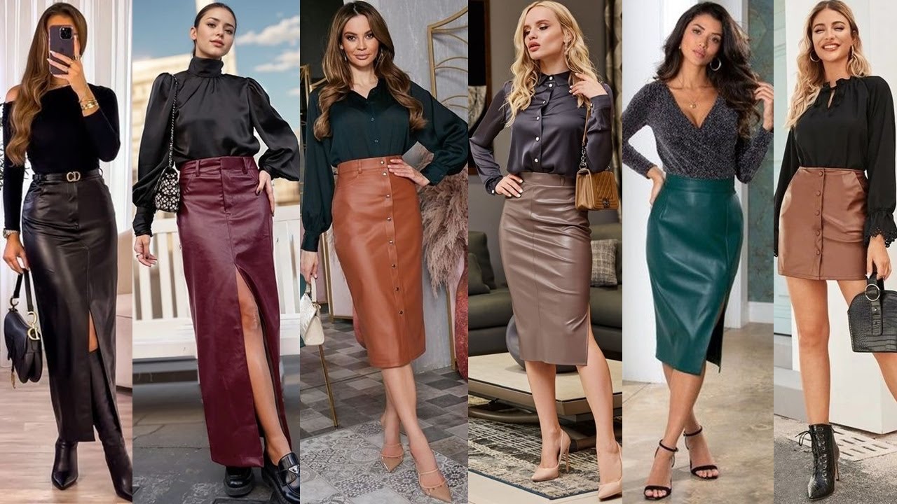 COMO COMBINAR FALDAS DE CUERO O PIEL\ LOOKS ELEGANTES Y CASUALES CON FALDAS DE CUERO