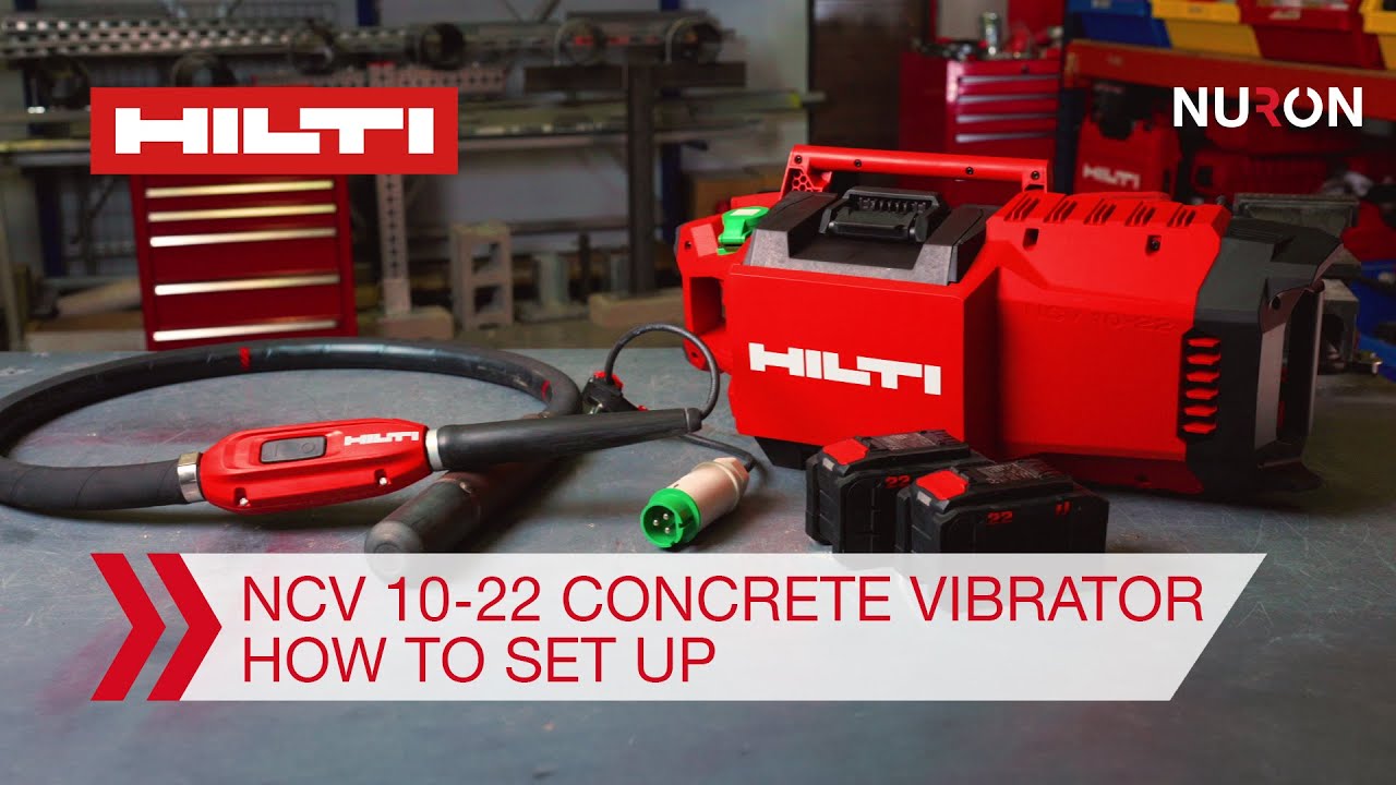 Hilti NCV 10-22 cordless concrete vibrator quick guide to setting up backpack concrete vibrator