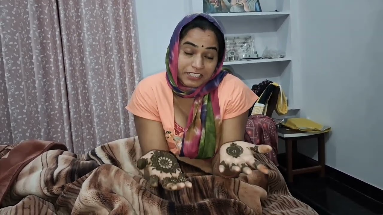 Karwa Chauth ki liye lgaye mahndi...........#volg 