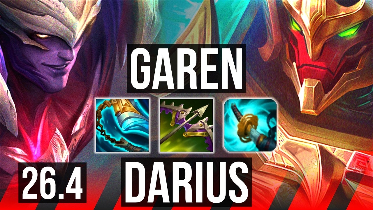 GAREN vs DARIUS (TOP) | Good KDA: 17/2/7 | NA Master | 26.4