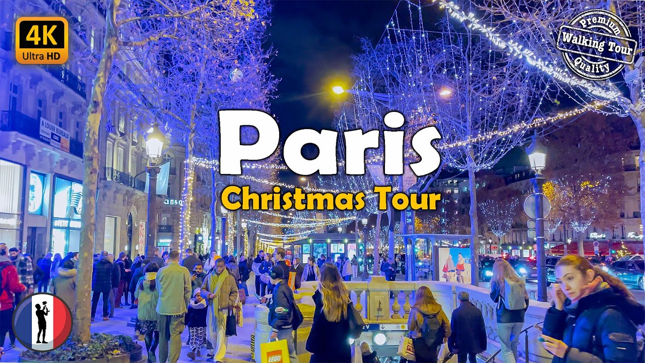 🇫🇷 Paris 2025 Christmas Magic🎄Complete Champs-Élysées & Av. Montaigne Walking Tour | HDR 4K60fps
