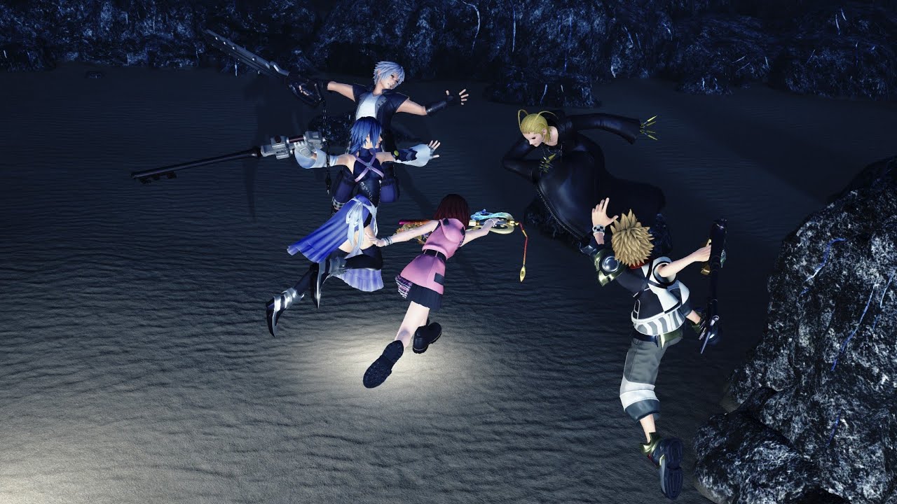 KH3 MODS: Aqua, Ventus, Riku and Kairi vs Larxene. (Critical Mode) (No Damage)