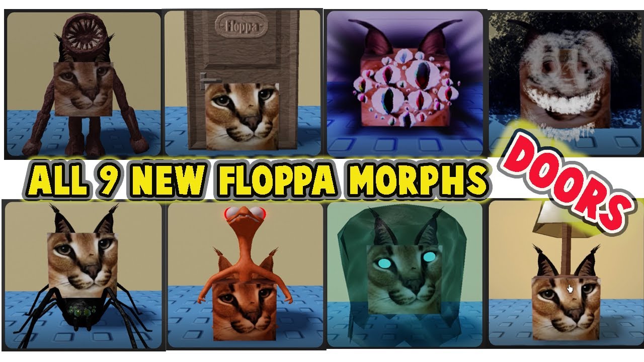 (DOORS!)  How To Find ALL 9 NEW FLOPPA MORPHS in Find The Floppa Morphs [DOORS MAP] - ROBLOX