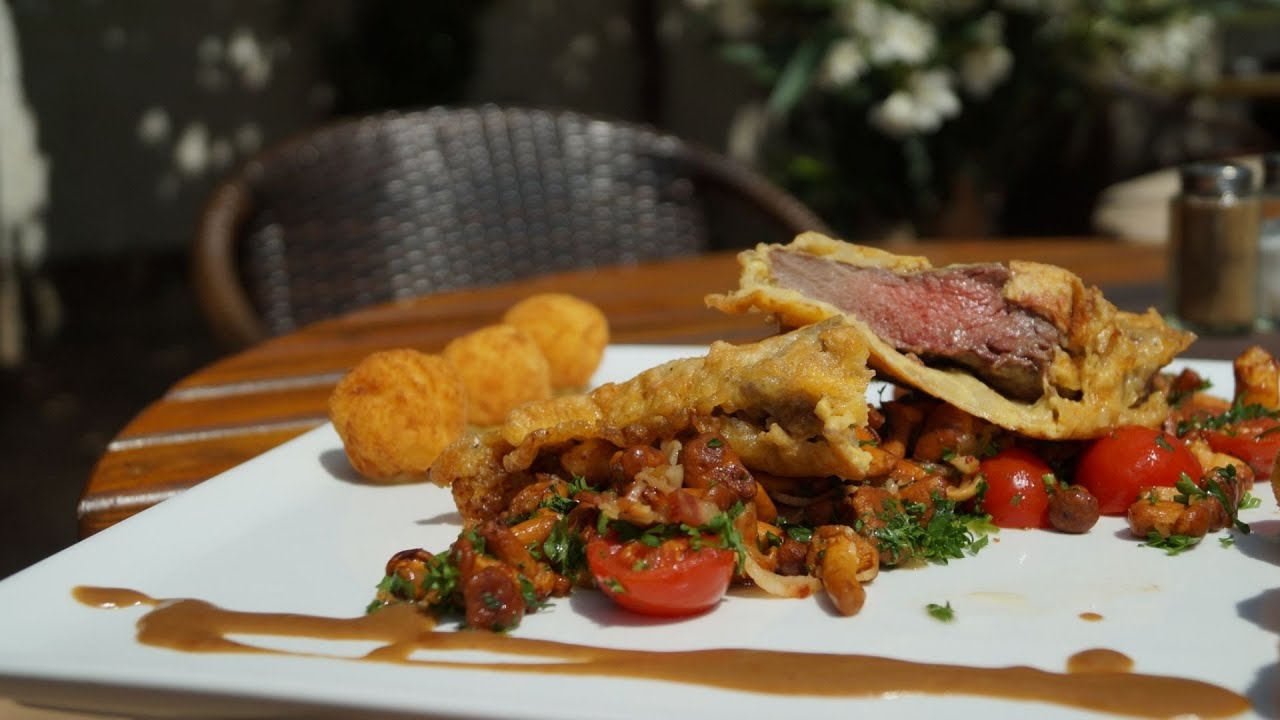 Rumpsteak Strindberg an Pfifferlingen und knusprigen Kartoffelbällchen @TopfguckerTV #rezept