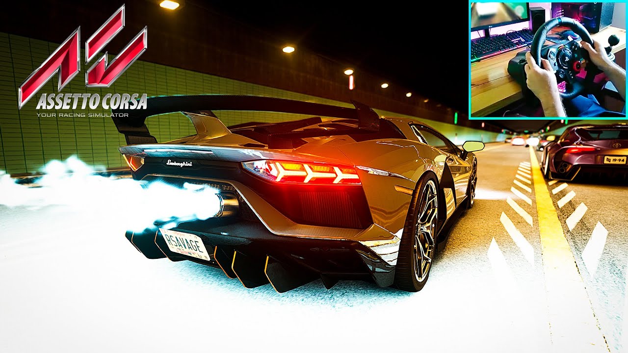 🤯El SONIDO más REALISTA Lamborghini Aventador SVJ Gintani | Assetto Corsa | Steering Wheel Gameplay