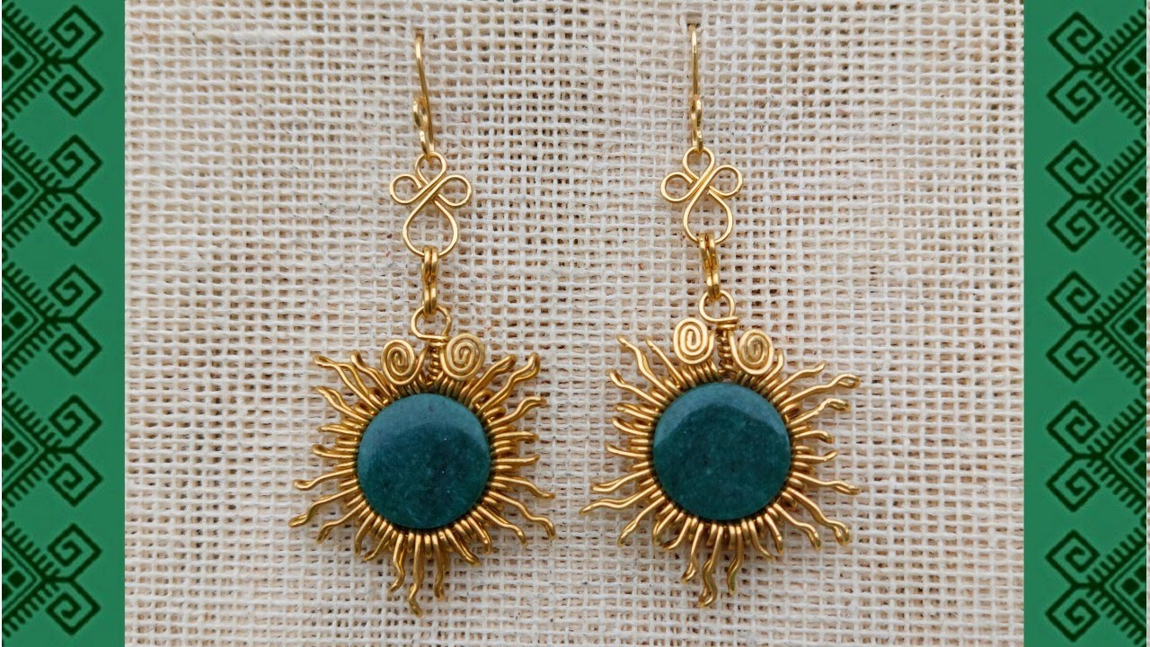 ARETES DE SOL CON LA TÉCNICA DE ALAMBRISMO - SUN EARRINGS  #aretes​​​ #alambrismo​​​ #earrings