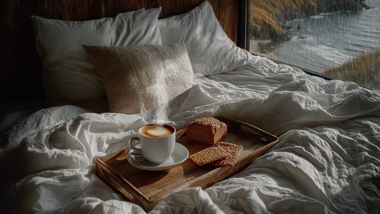 POV: Evening Coffee On the Coast | Rain and Thunder Ambience ⛈️