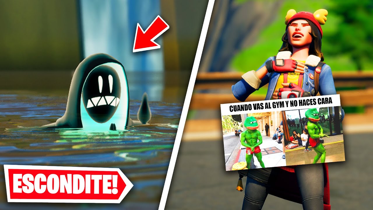 ESCÓNDETE O *MEME* en FORTNITE 😂😂 (divertido)