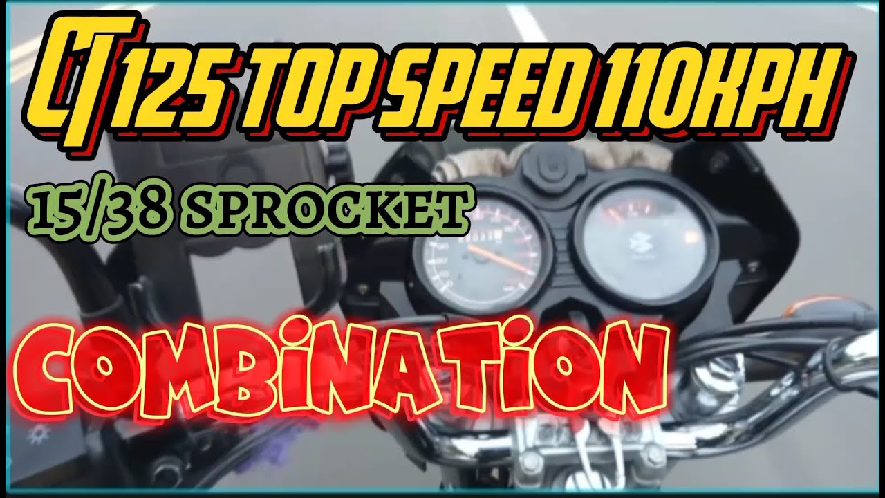 Part 2 CT 125 top speed  15/38 sprocket combination 110kph