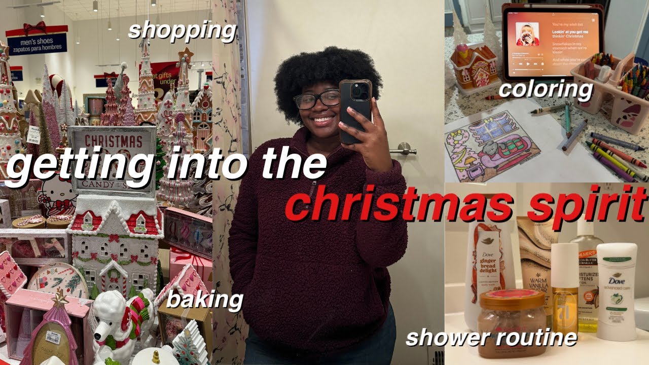 GETTING INTO THE CHRISTMAS SPIRIT🎄❄️: shopping, winter shower routine, baking, coloring, cozy vibes