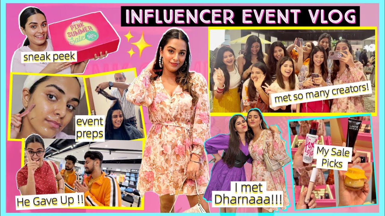 INFLUENCER EVENT VLOG: NYKAA Pinkfluence Day 💗 Met So Many Creators, Event Preps & Recommendations