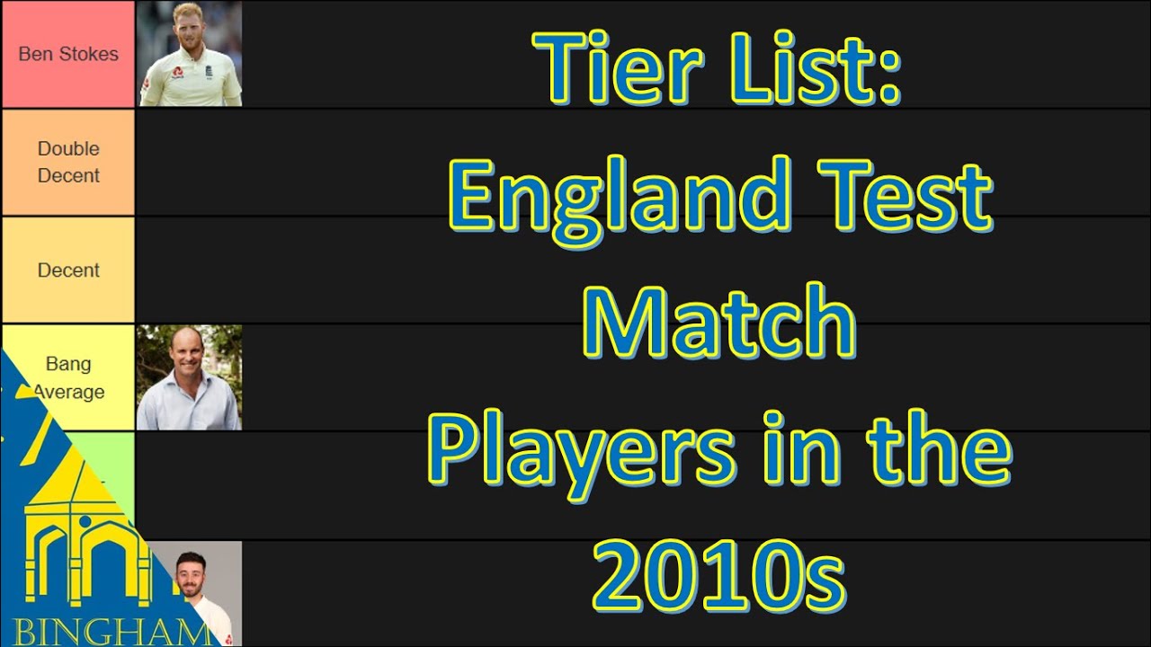 Ranking England's Test Match Players from the 2010s! Tier List