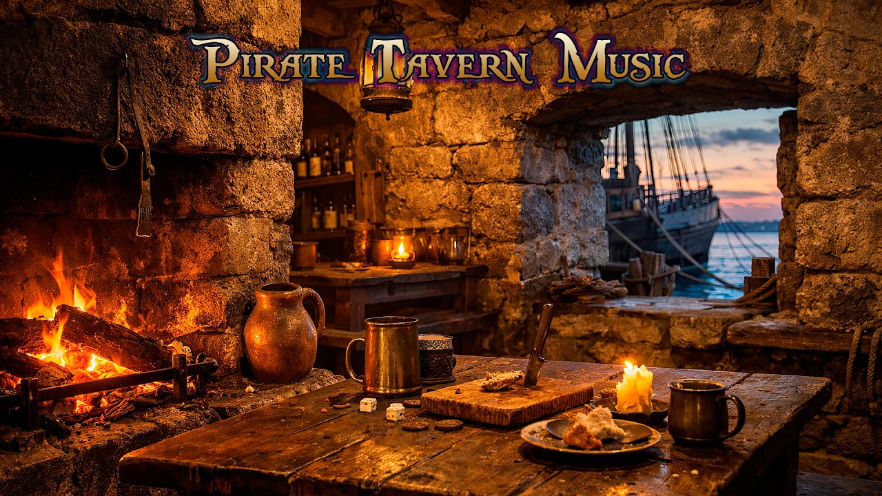 🍻 Quiet Pirate Tavern by the Harbor | Cozy Sea Shanty Instrumental Ambience