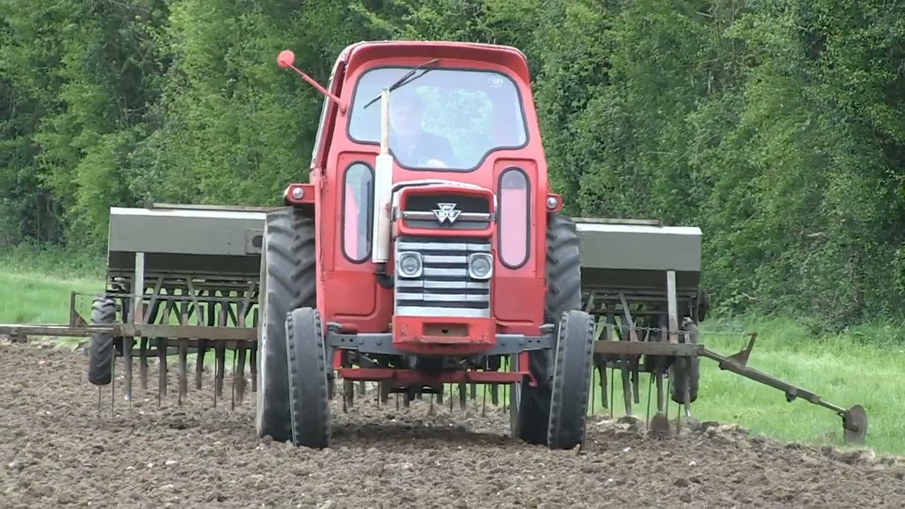 MASSEY FERGUSON 165 AND CARRIER DRILL