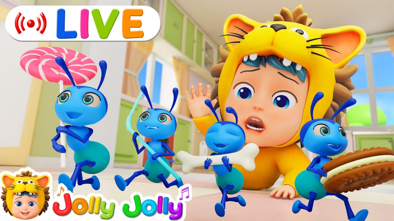 🔴LIVE | Let's Count with Ants | Ants Go Marching, Five Little Ducks + More | Jolly Jolly & Numbers