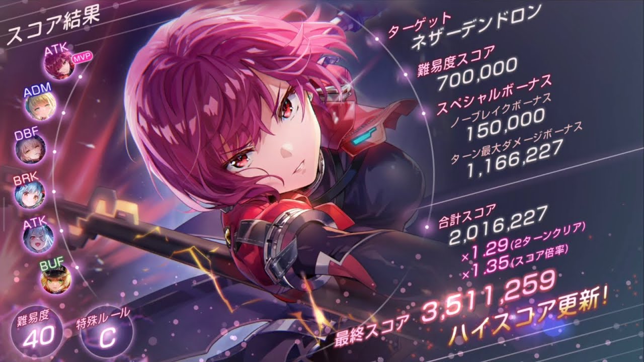 【ヘブバン】第91回スコアタ「ネザーデンドロン」雷パ350万 1凸手塚（魔王軍） 2ターン【ヘブンバーンズレッド】【スコアアタック】