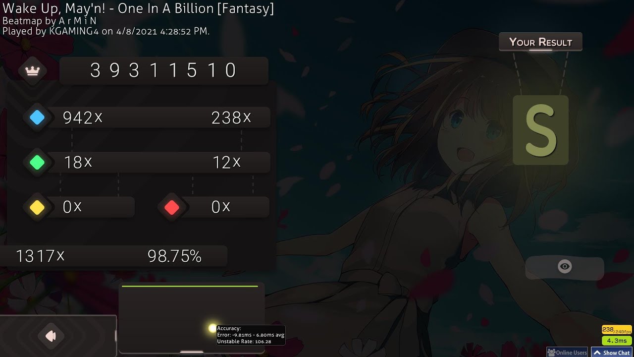 (osu!) One in A Billion 320pp | FIRST TOP PLAY WITH TABLET