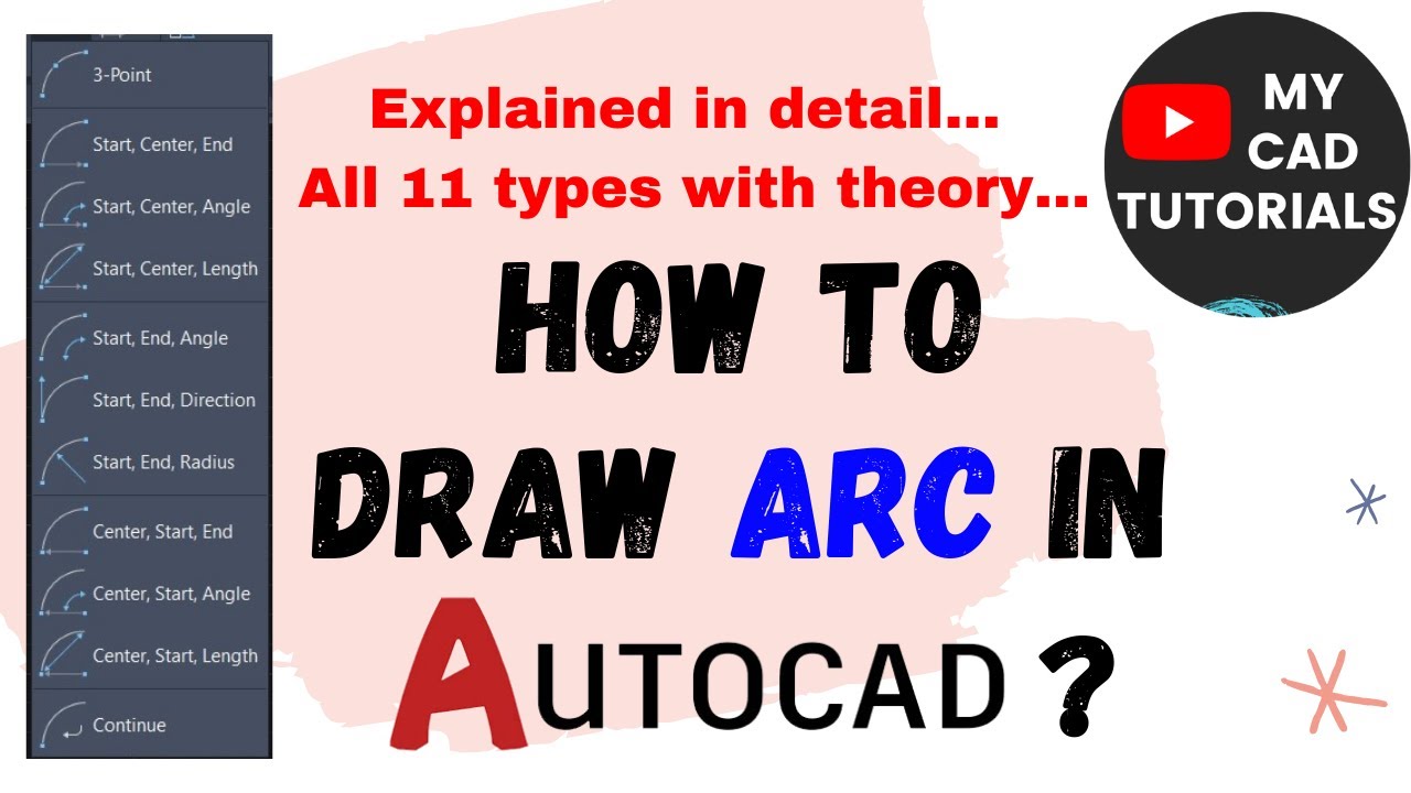 Arc command in AutoCAD 2025 | How to use arc command in AutoCAD #AutoCADArcCommand Tutorial