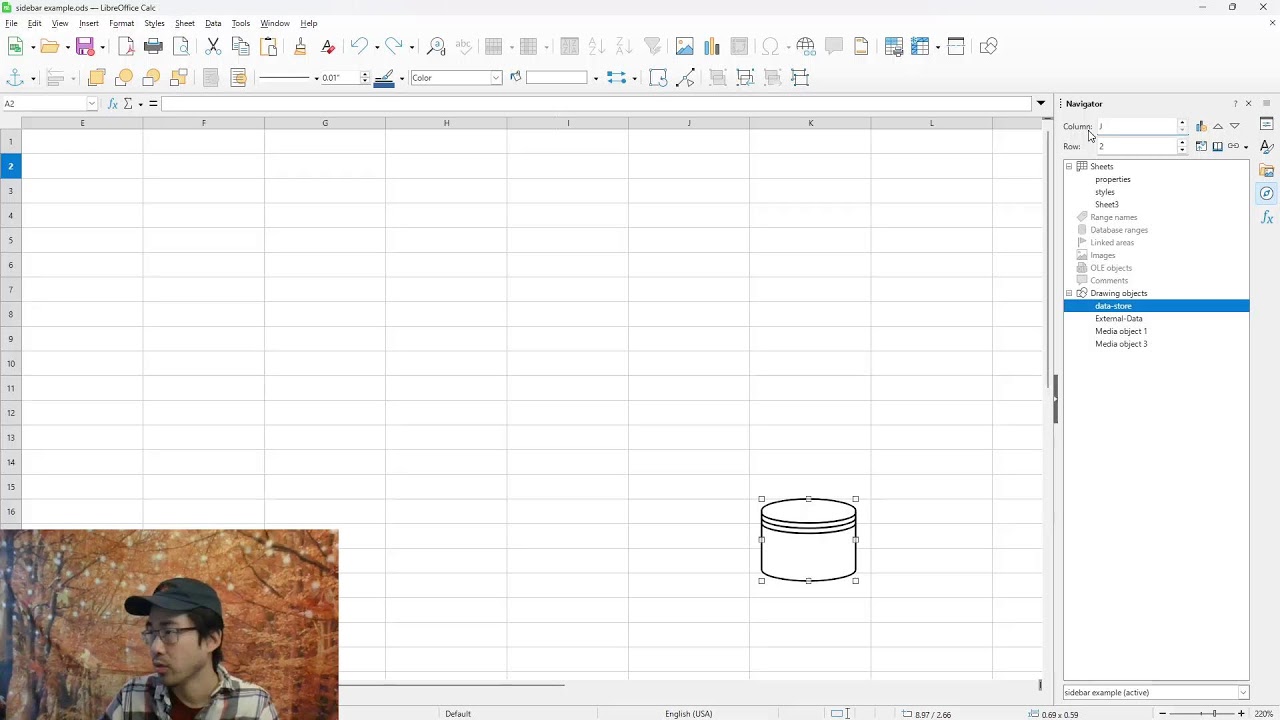 The Sidebar in LibreOffice Calc