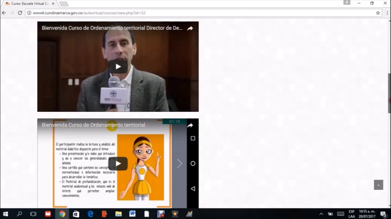 TUTORIAL DE INGRESO Y ABORDAJE  ESCUELA VIRTUAL CUNDINAMARCA 2036