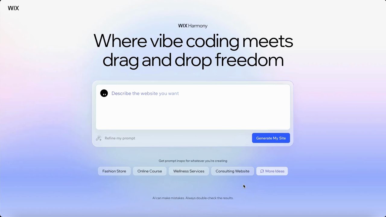 Overview about WIX Harmoney