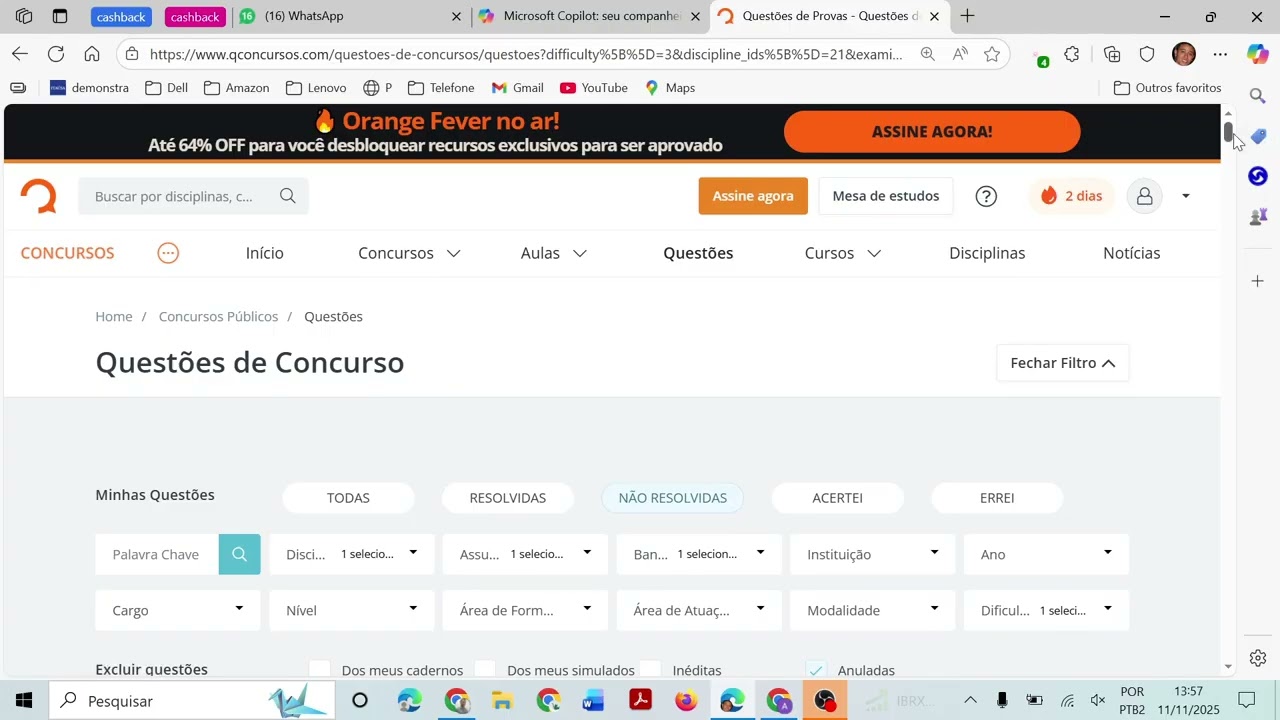 Como estudar Resolvendo Questões no QConcurso