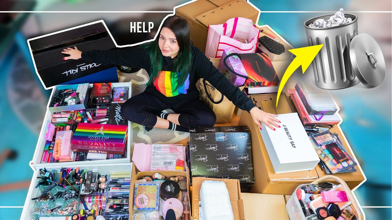 XXL MAKE UP AUSSORTIEREN - die Hälfte kommt WEG! 😱🗑EXTREME Makeup Declutter - Teil 1