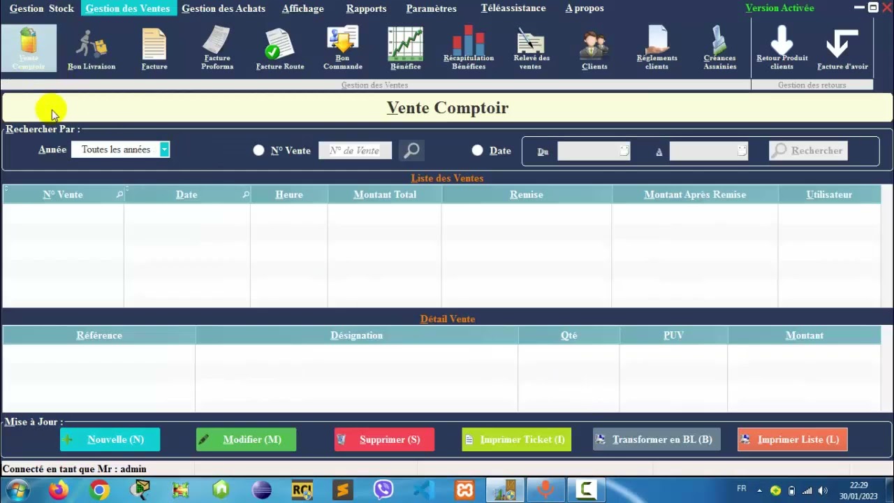 9# Vente Comptoir - Algérie