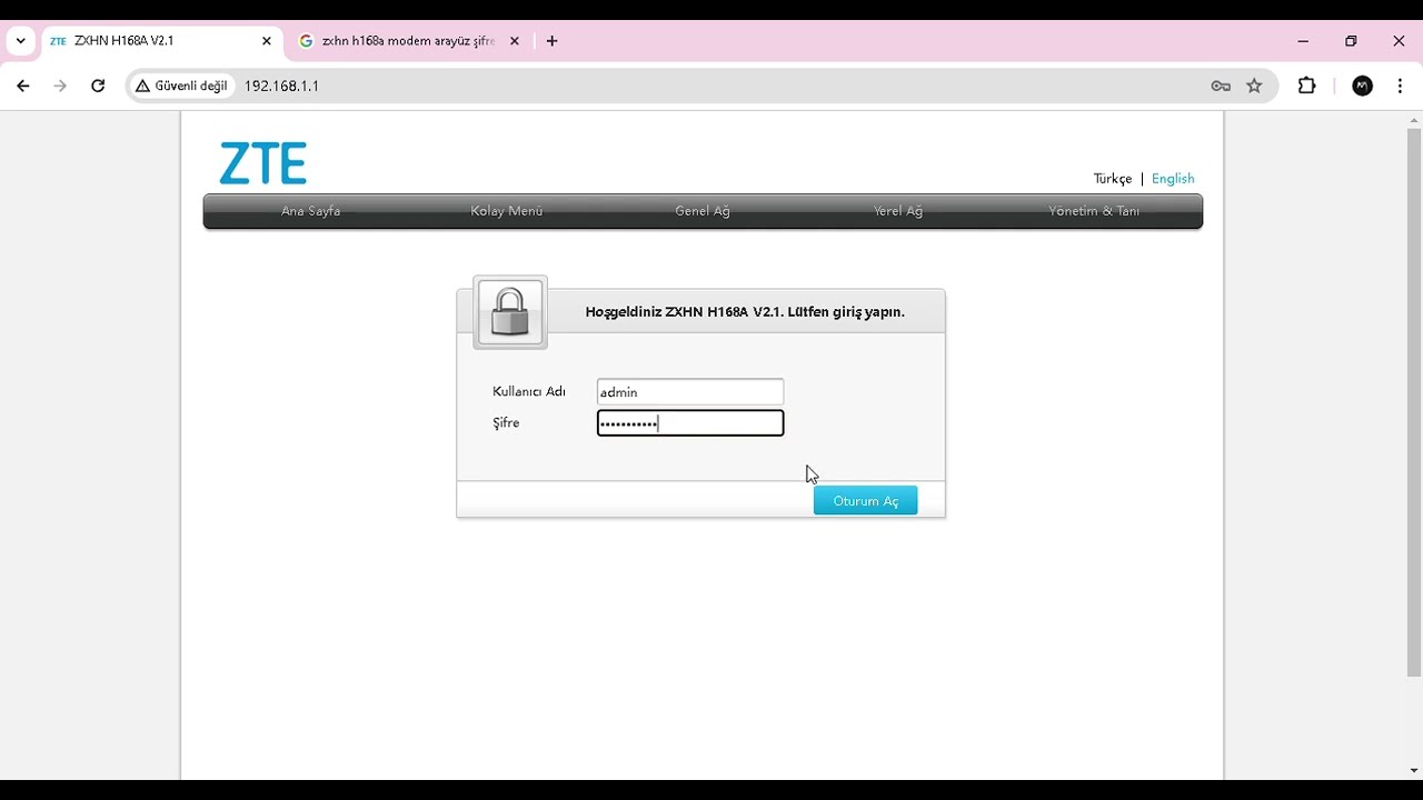 TTNET Modem Aray&uuml;z&uuml;ne Nasıl Girilir