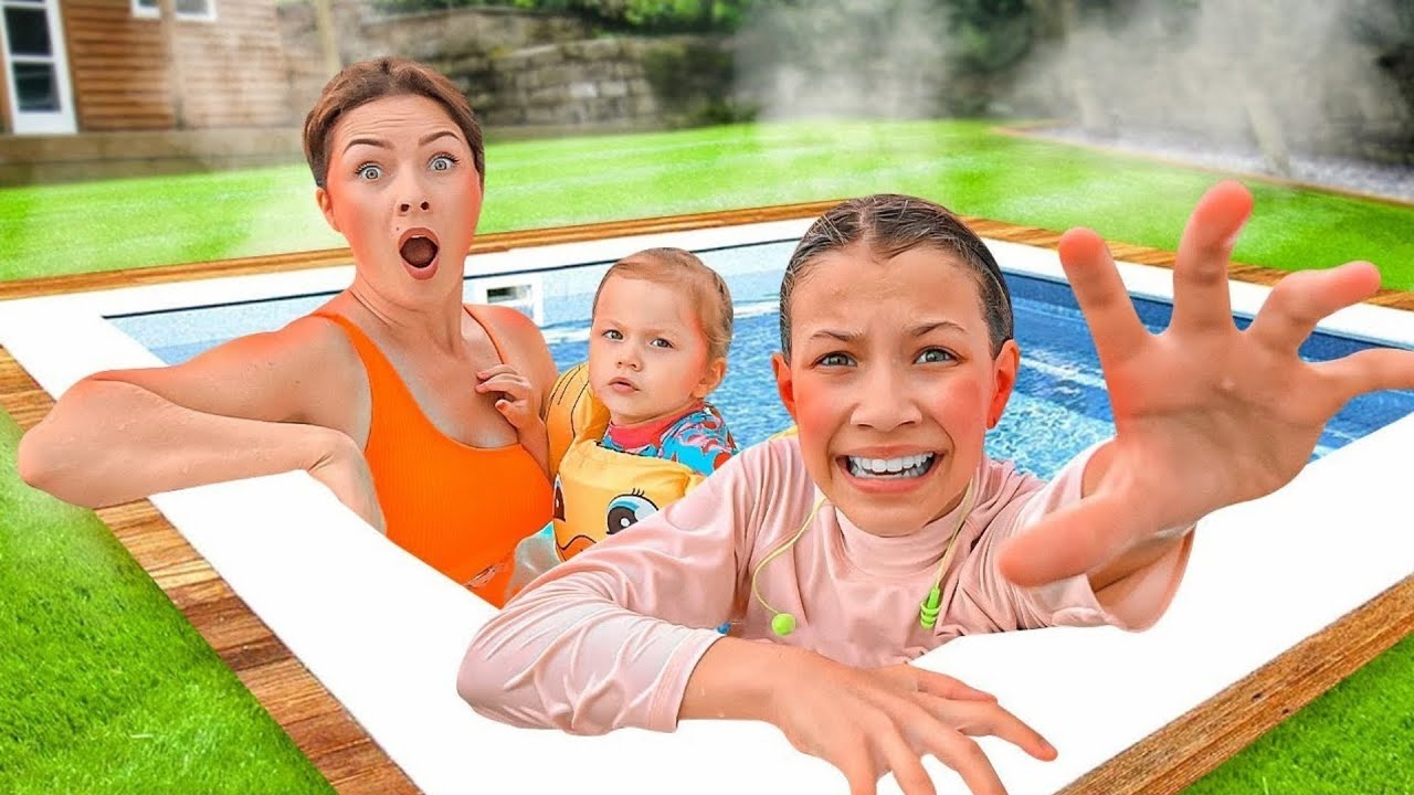 Provocarea: Cine părăsește ultimul piscina câștigă 💵! Provocare în piscină🍒 Viki Show Romanian
