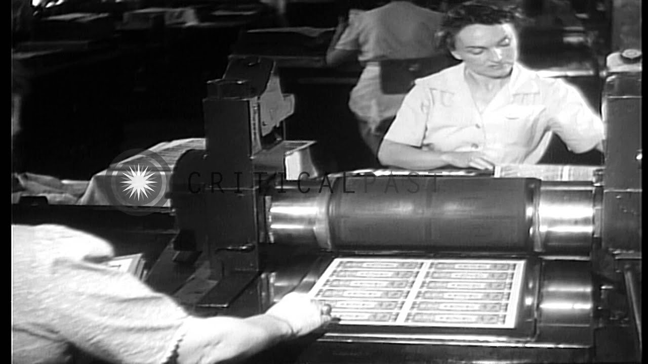 Making of US Currency Notes at the Bureau of Engraving and Printing in Washington...HD Stock Footage