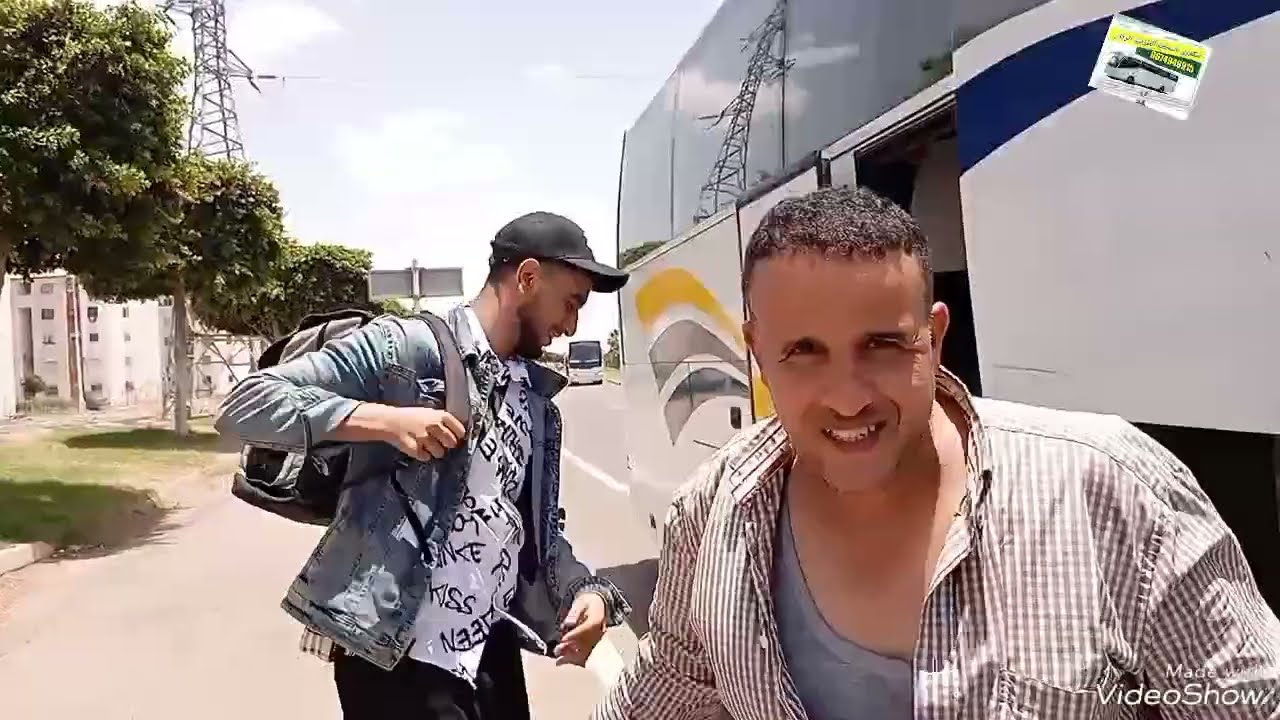 مدخل#مدينة أكادير إنزكان مع حافلة لنقل المسافرين