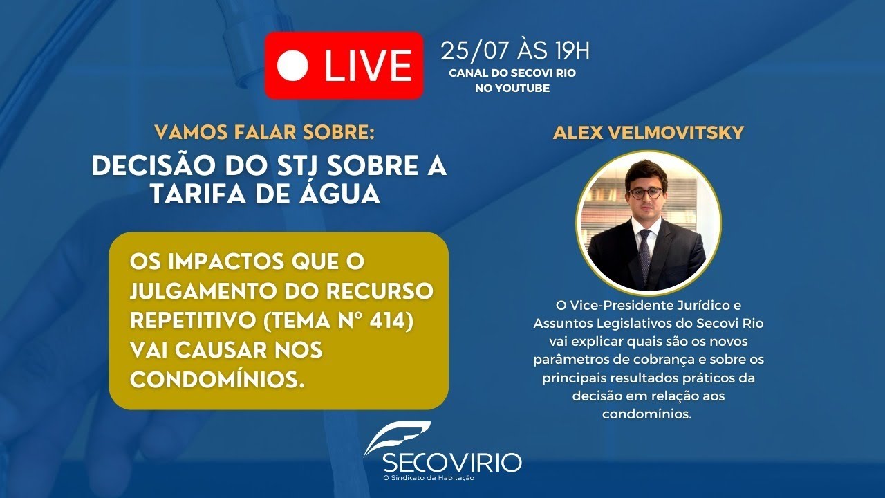 Decisão do STJ sobre tarifa de água e os impactos para os condomínios