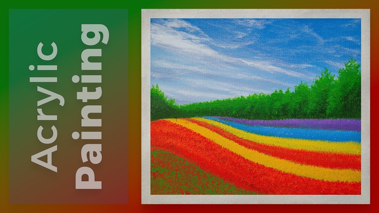 How to Paint a GLOWING Flower Field | Easy Luminous Landscape