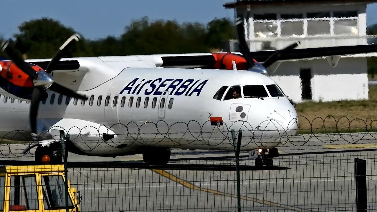 Air Serbia ATR 72-202 Powerback And Taxi