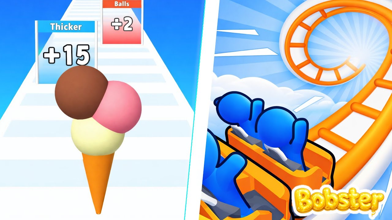 Ice Cream Rush VS Runner Coaster - Max Levels SpeedRun Gameplay iOS, Android EP1