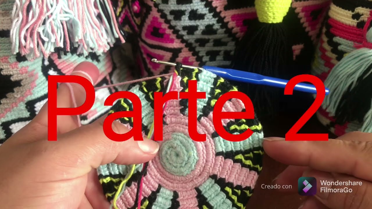 Pasó a paso fondo en mándala para mochila  wayuu ( parte 2 )#tutorial #mochilawayuu #artesanal