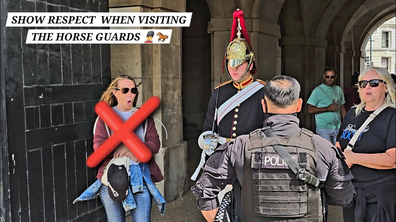 Rude Gesture Toward the King's Guard Cause a Reaction from the Police at Horse Guards in London