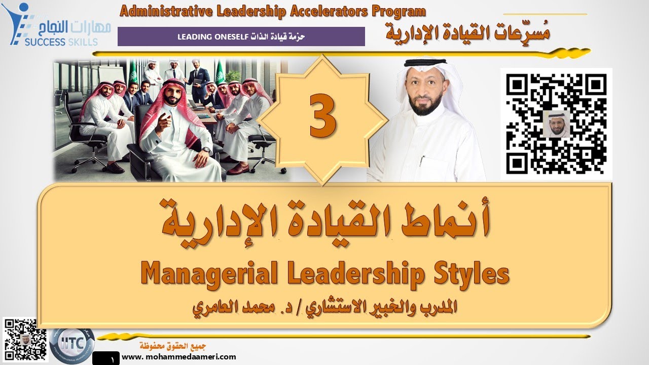 أنماط القيادة الإدارية Managerial Leadership Styles مع د. محمد العامري