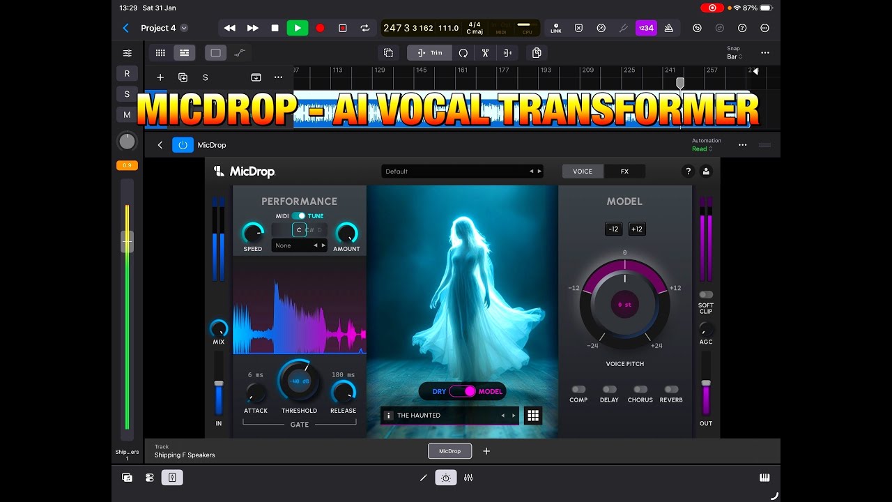 MicDrop - AI Vocal Transformer - Over 80 Vocals & Instruments - Tutorial & Demo - iPad, Mac & PC