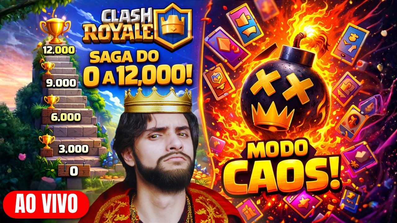 RUMO AOS 8.000 TROFÉUS! 🔥 Saga do ZERO ao 12K no Clash Royale + MODO CAOS com INSCRITOS! 😱