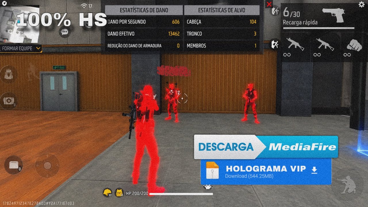NOVO !! HOLOGR&Aacute;MA 100% NOS PERSONAGENS ANT BLACKLIST PARA CONTA PRINCIPAL, HOLOGRAMA FF LINK DIRETO